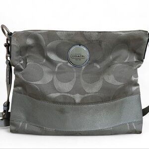 Coach gray/light blue signature canvas crossbody bag Y2K shoulder bag